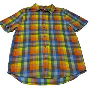 Hanna Andersson Plaid Button Front Shirt 100% Cotton Size Medium